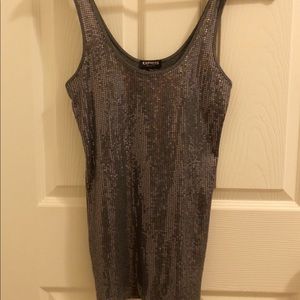 Grey sequined tank
